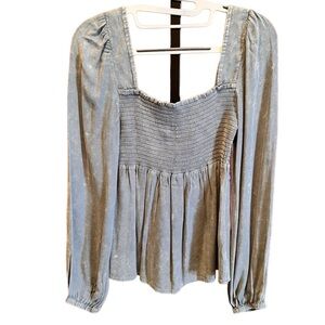NWT CHASER SMOCKED Acid wash Top